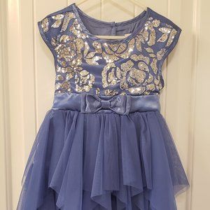 Blue and Silver Formal Toddler Dress